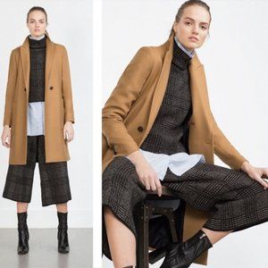Zara - Double Breasted Wool Camel Coat